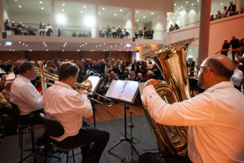 Grandiose Stimmung im Foyer nach dem Konzert mit den SymphonikerBlås, dem 2009 gegründeten Blechbläser-Ensemble der Wiener Symphoniker